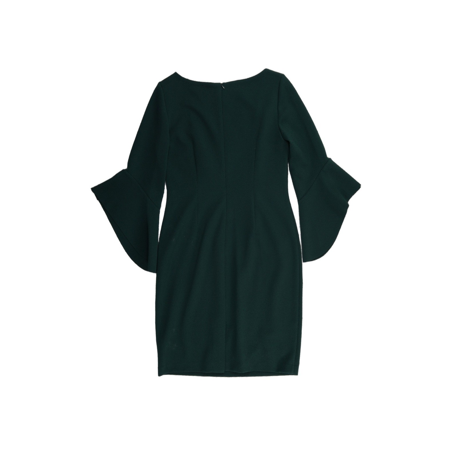 Vince Camuto Sheath Dress Women's Size 12 Forest Green Bell Sleeve Crepe - Image 3