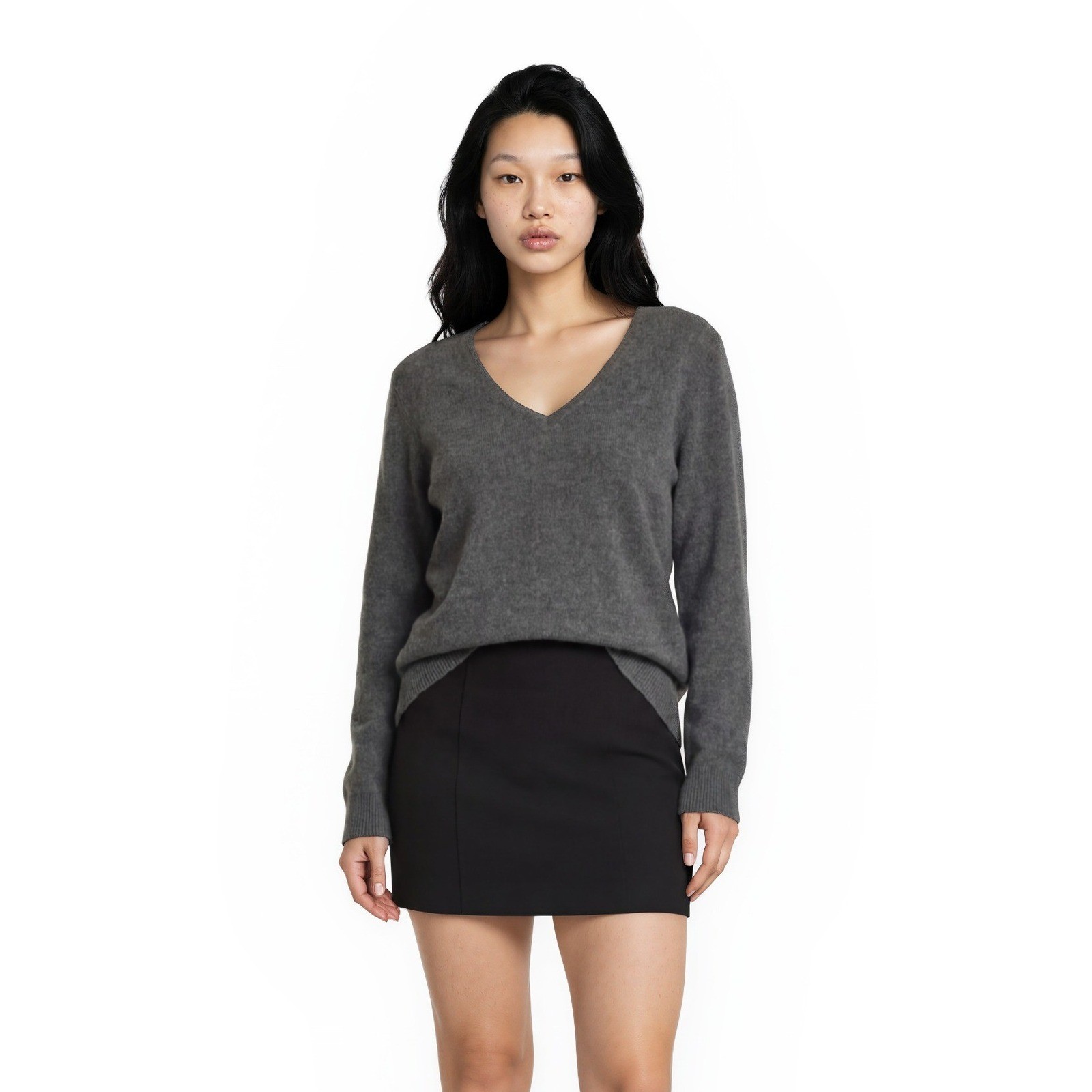 41 Hawthorn Sweater Women's Size Small Gray Cashmere V Neck Long Sleeve