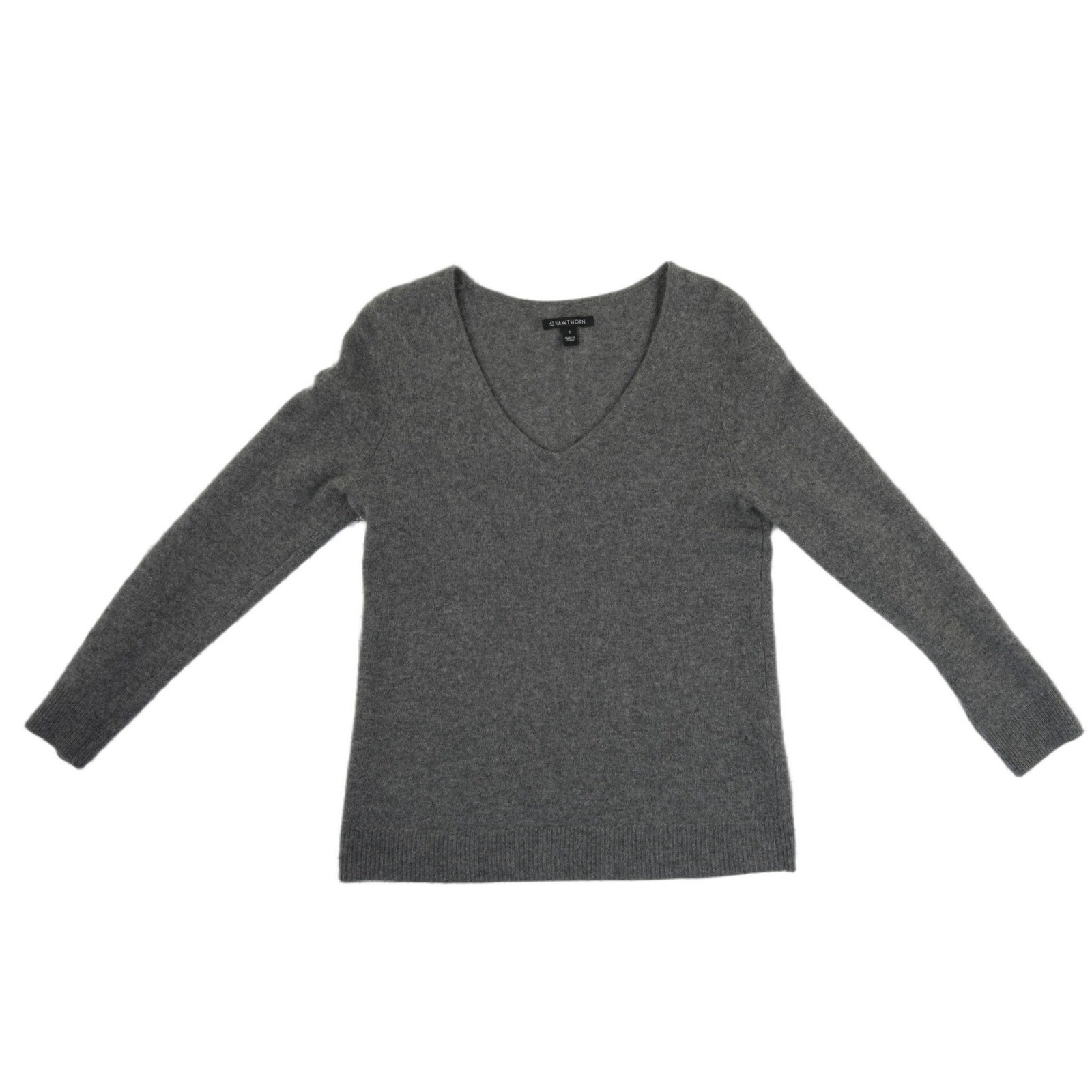 41 Hawthorn Sweater Women's Size Small Gray Cashmere V Neck Long Sleeve - Image 2