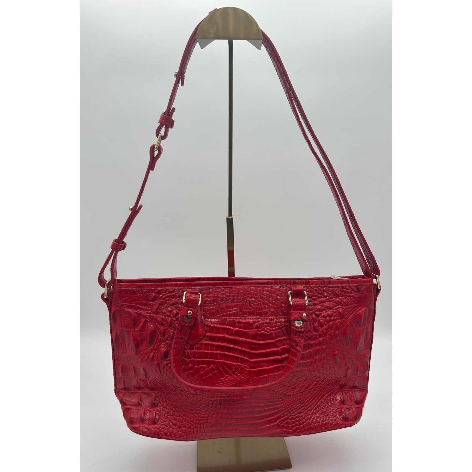 Brahmin Shoulder Bag Women's Red Melbourne Leather Satchel Purse - Image 3