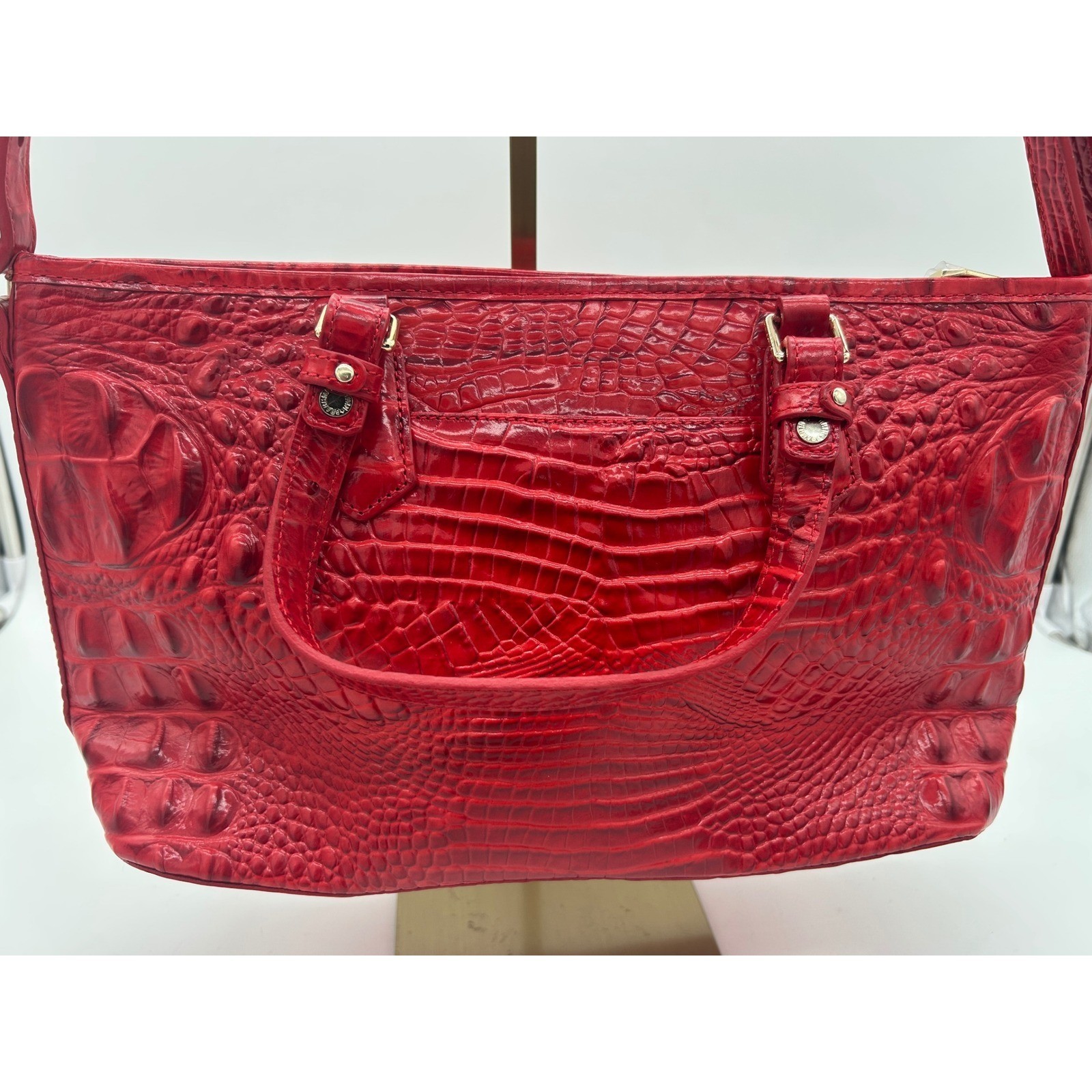 Brahmin Shoulder Bag Women's Red Melbourne Leather Satchel Purse - Image 4