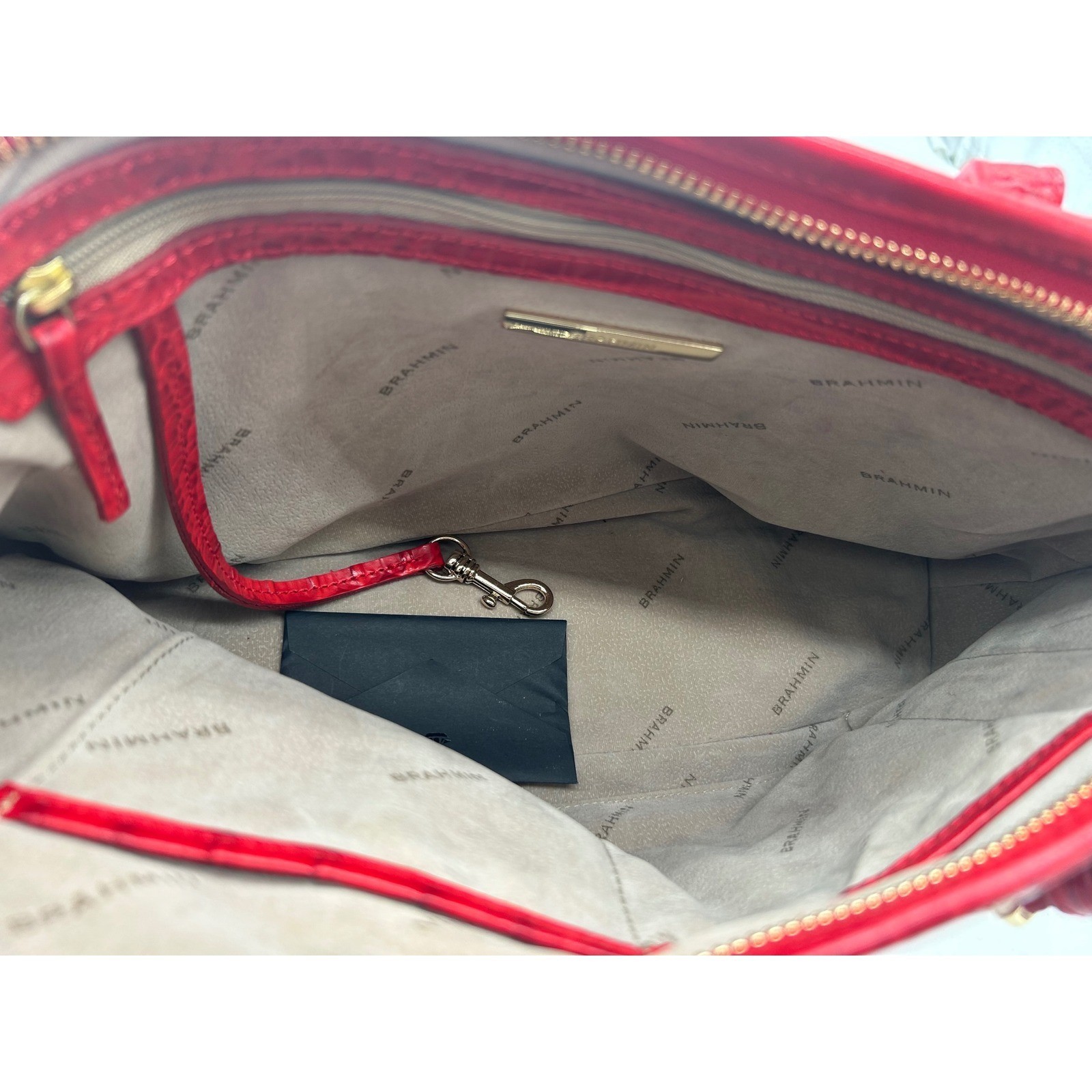 Brahmin Shoulder Bag Women's Red Melbourne Leather Satchel Purse - Image 6