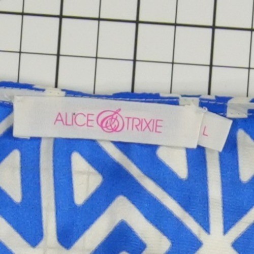 Alice and Trixie Tunic Dress Womens Size Large Blue Green Silk Geometric - Image 5