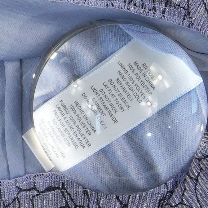 New Alex Evenings Blouse Women's Large Lavender Metallic Floral Bell Sleeve $139 - Image 4