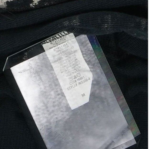 Katina Marie Jacket Women's Size Medium Black Gray Abstract Full Zip Vintage - Image 5
