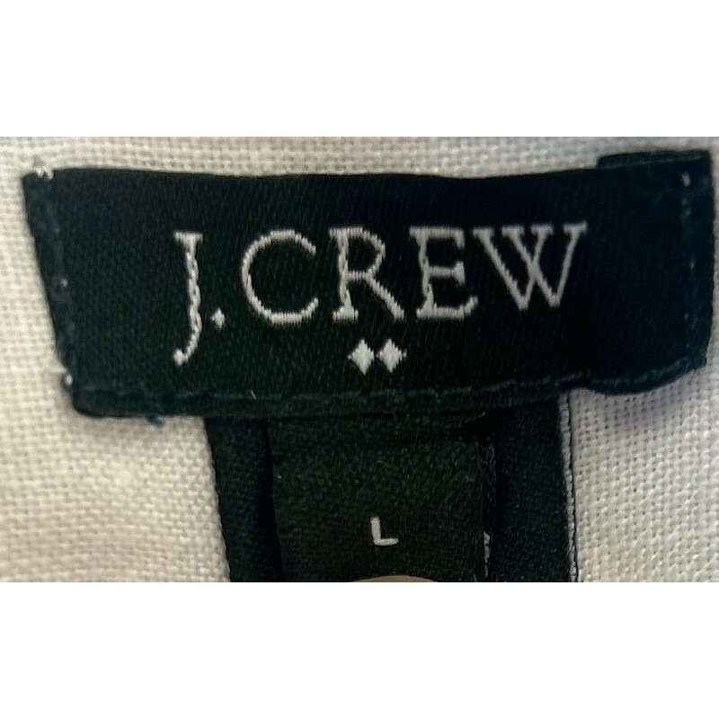 J. Crew 100% Linen Button Down Shirt Long Sleeve White Women's Size Large - Image 4
