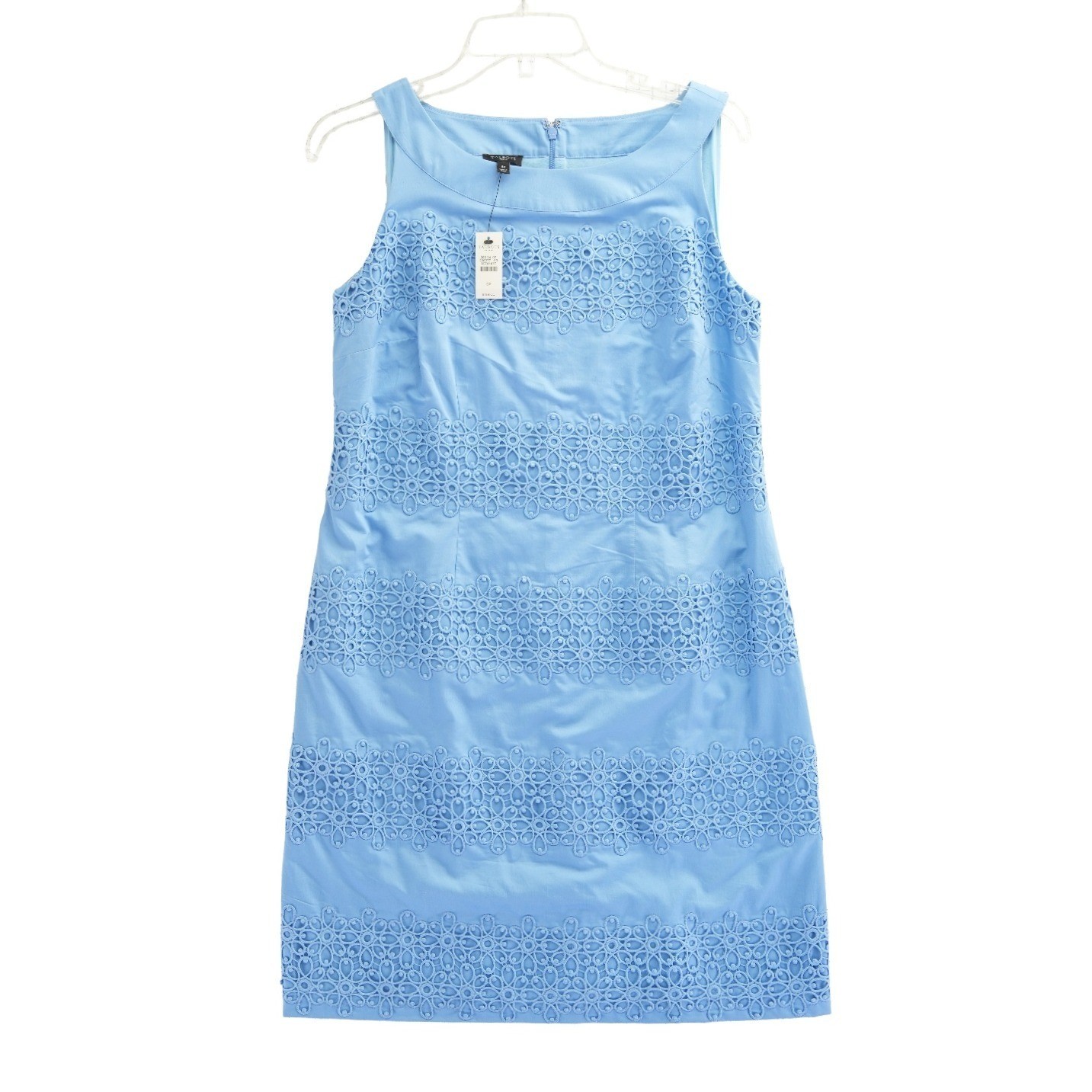 New Talbots Dress Women's Size 6P Light Blue Crochet Lace Shift Kentucky Derby - Image 2