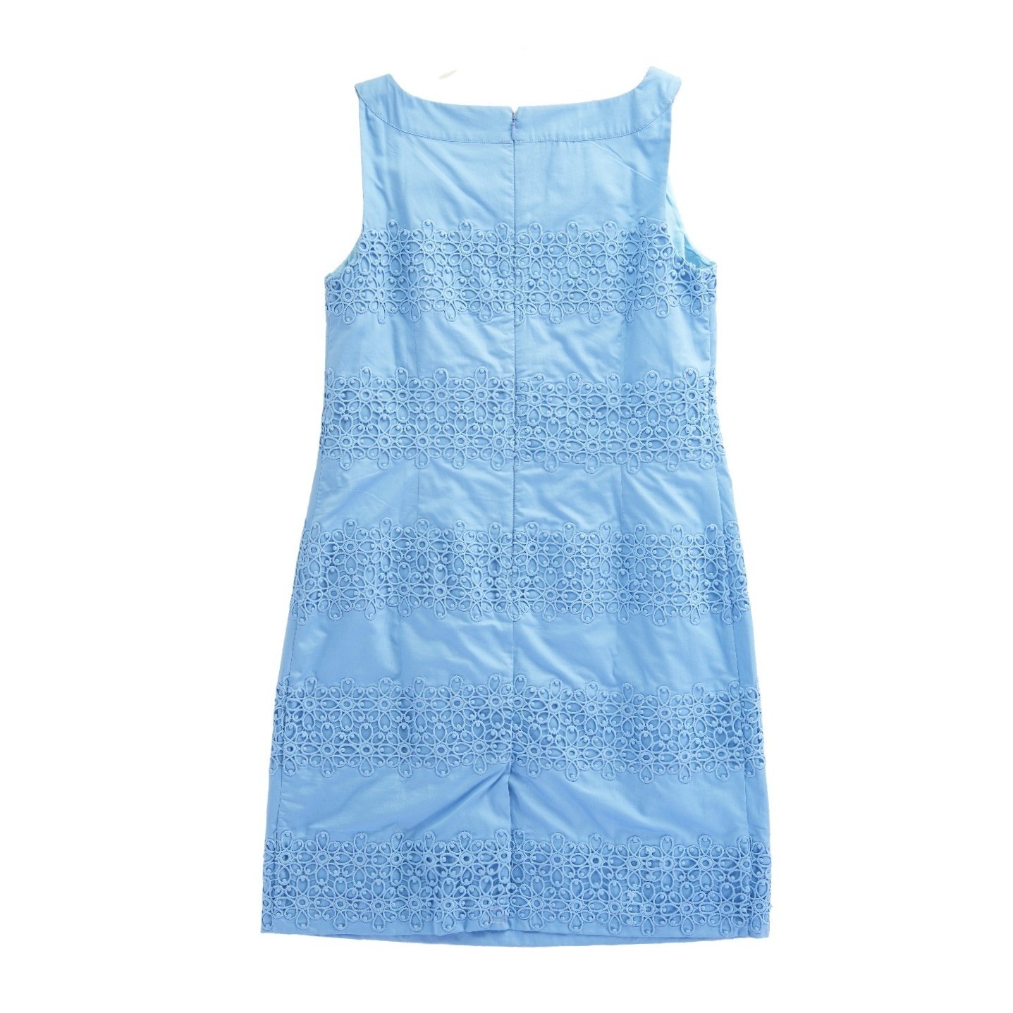 New Talbots Dress Women's Size 6P Light Blue Crochet Lace Shift Kentucky Derby - Image 3