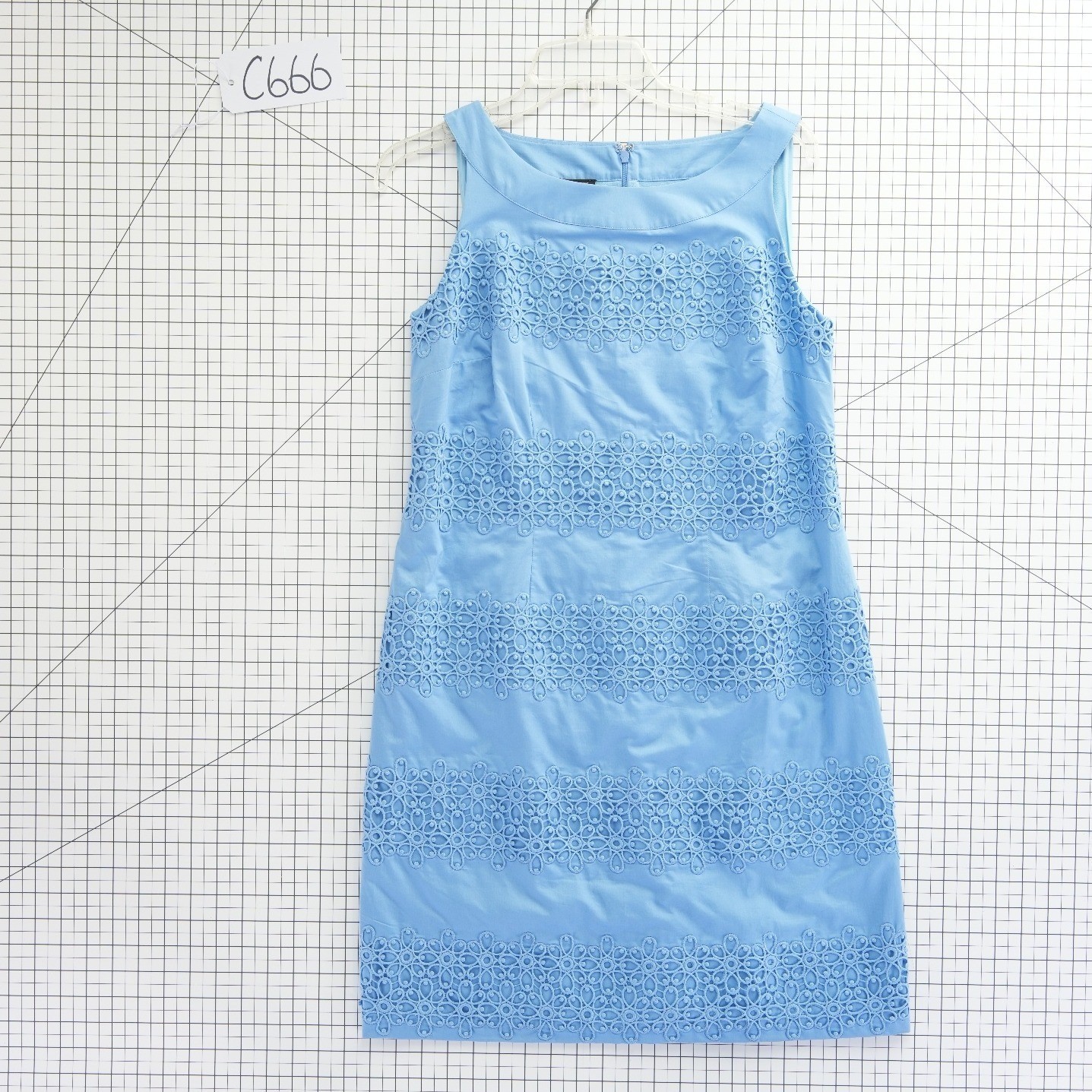 New Talbots Dress Women's Size 6P Light Blue Crochet Lace Shift Kentucky Derby - Image 7