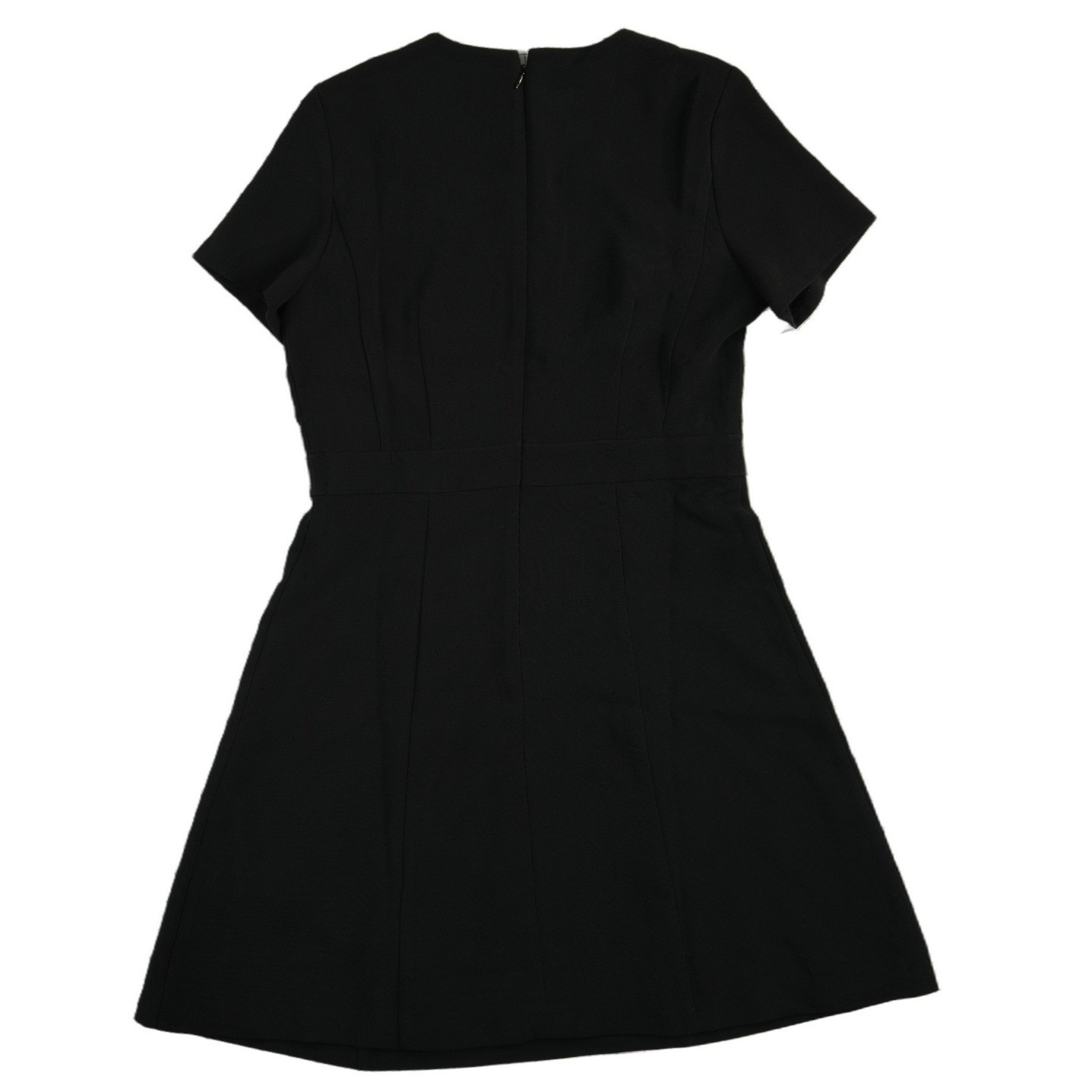 NEW Ann Taylor Fit & Flare Dress Women's Size 8 Black Short Sleeve Crew Neck - Image 3