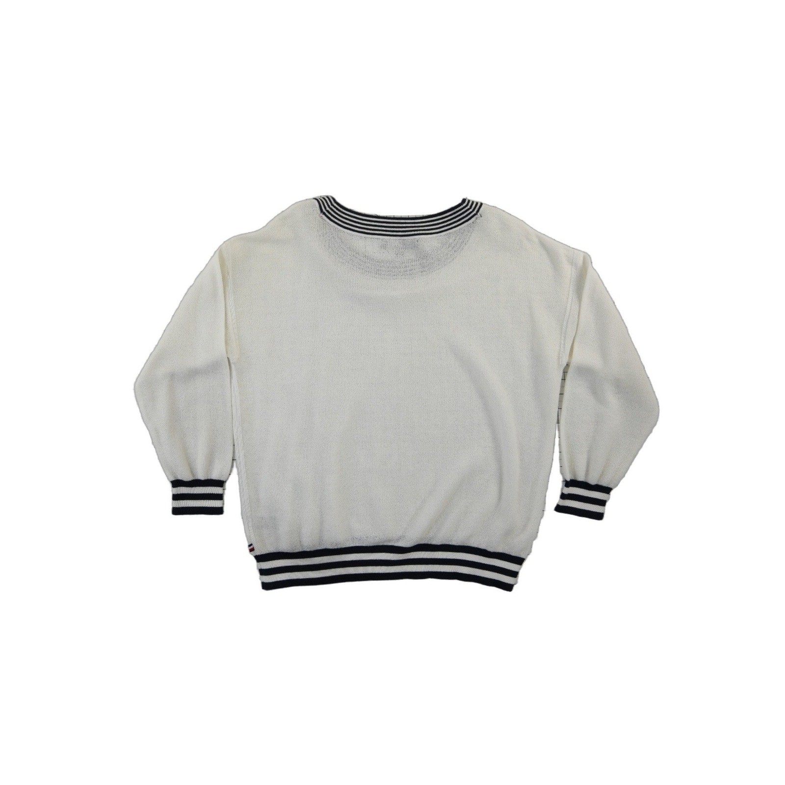 Tommy Hilfiger Sweater Women's Size XL White Anchor Nautical Stripe - Image 3