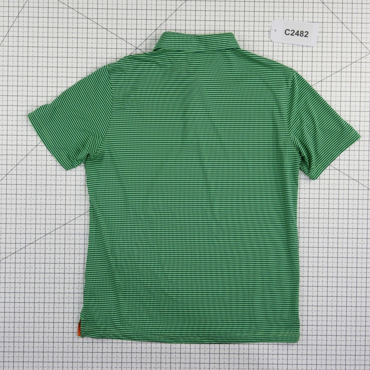 Michel Rouen Polo Shirt Men's Size Large Green Striped Performance Golf - Image 5