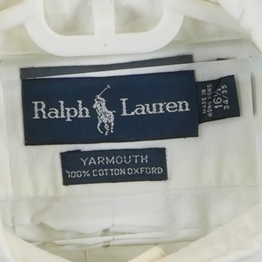 Ralph Lauren Shirt Dress Women's Size Medium White Cotton Oxford Paisley Trim - Image 7