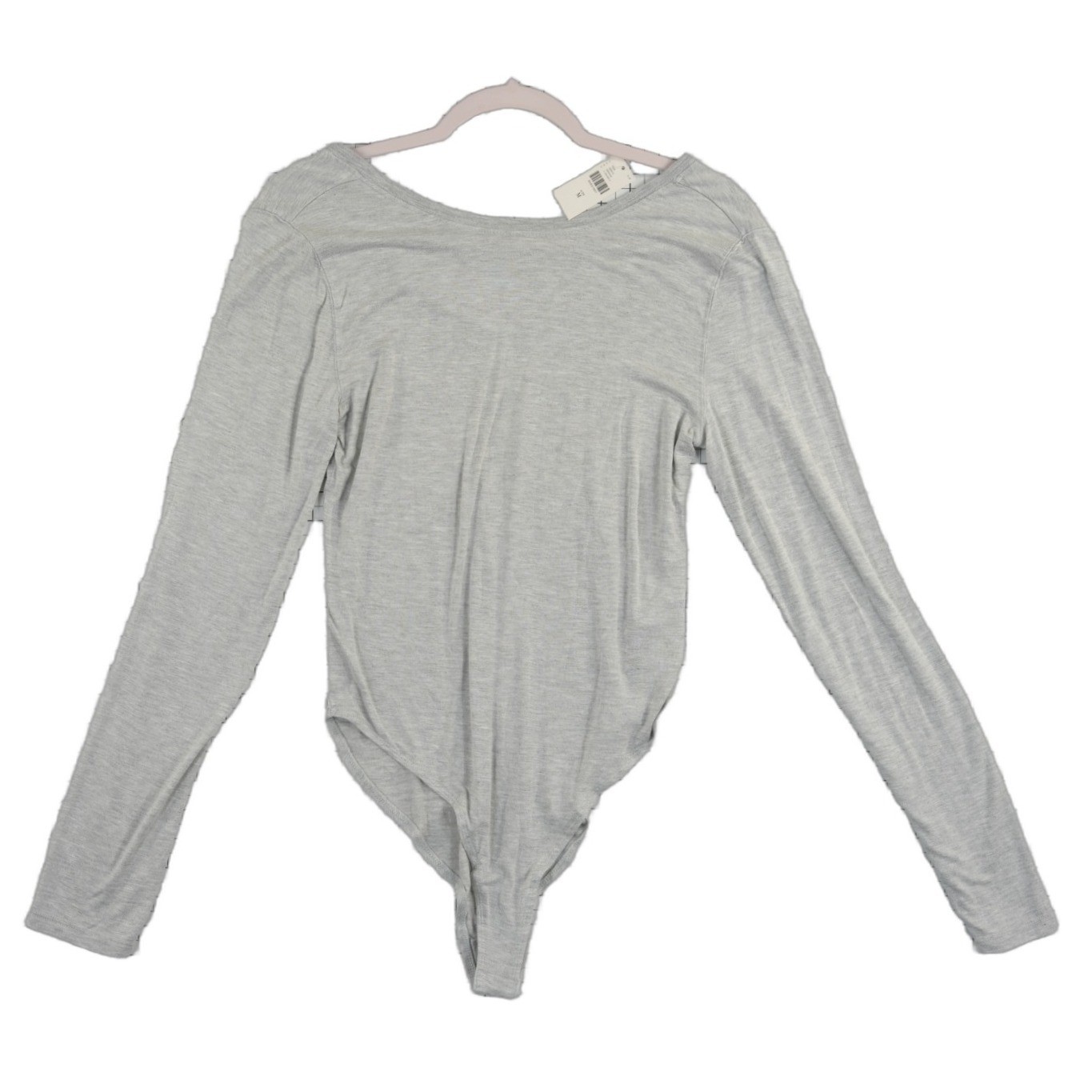 Anthropologie Women's Size Medium Heather Grey Scoop Neck Long Sleeve Bodysuit - Image 2