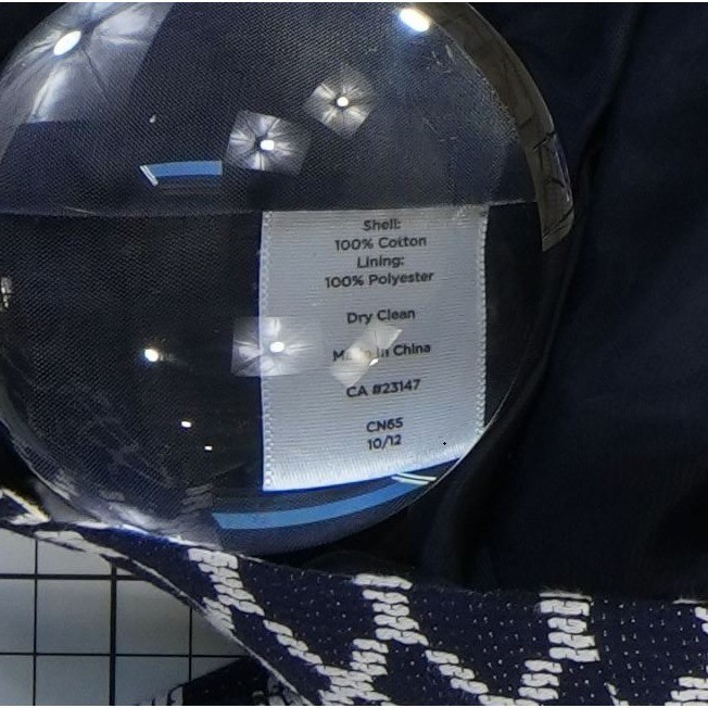 Talbots Blazer Women's Size 14 Navy White Geometric Diamond Cotton Jacket Career - Image 5