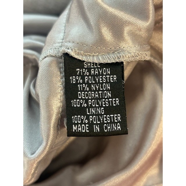 Adrianna Papell Sleeveless Ruffled Tiered Silver Formal Dress Size 2P Petite - Image 5