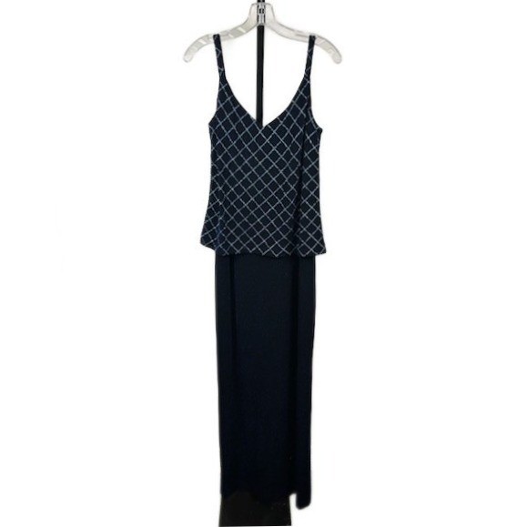 Alex Evenings Formal Maxi Long Dress Set Navy Blue Sparkle Party Gala Size 12 - Image 2