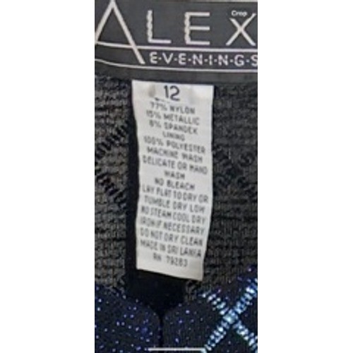 Alex Evenings Formal Maxi Long Dress Set Navy Blue Sparkle Party Gala Size 12 - Image 5