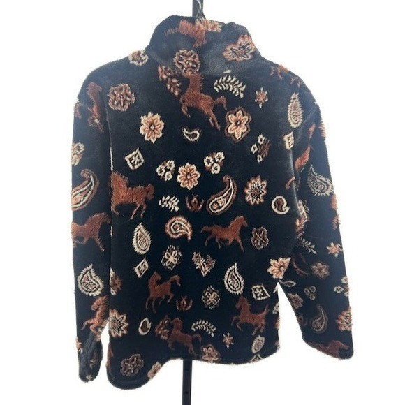 Black Diamond USA Fleece Pullover Horses Equestrian Top Jacket Size Medium - Image 2
