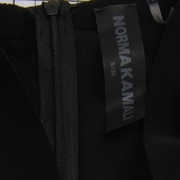 Norma Kamali Jumpsuit Women's Size Small Black Ruched V Neck Wide Leg - Image 4