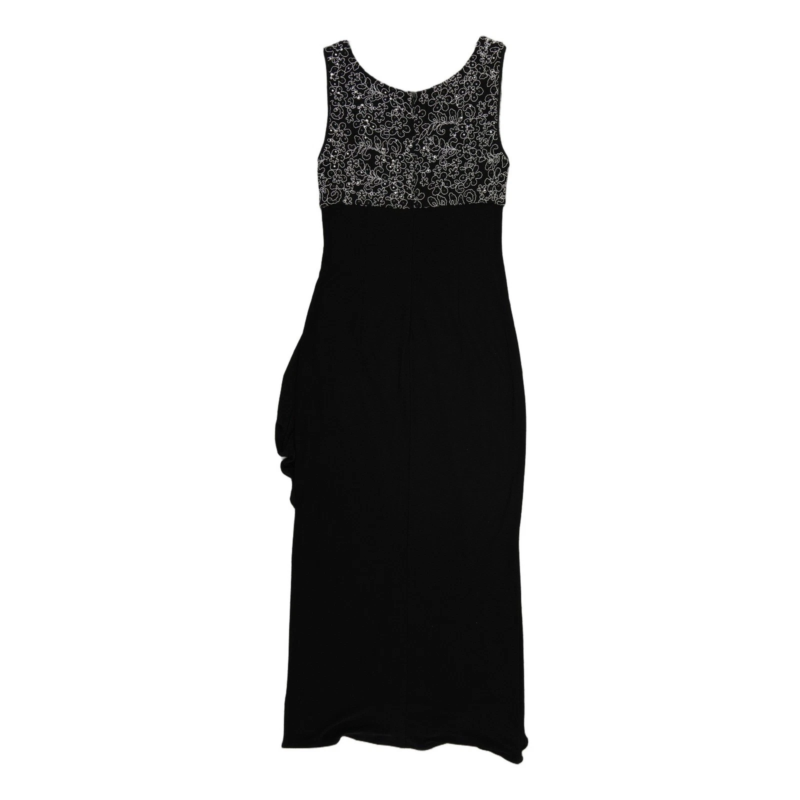 Alex Evenings Dress Gown Women's Size 6 Black Sequin Bodice Ruffle Formal Long - Image 3