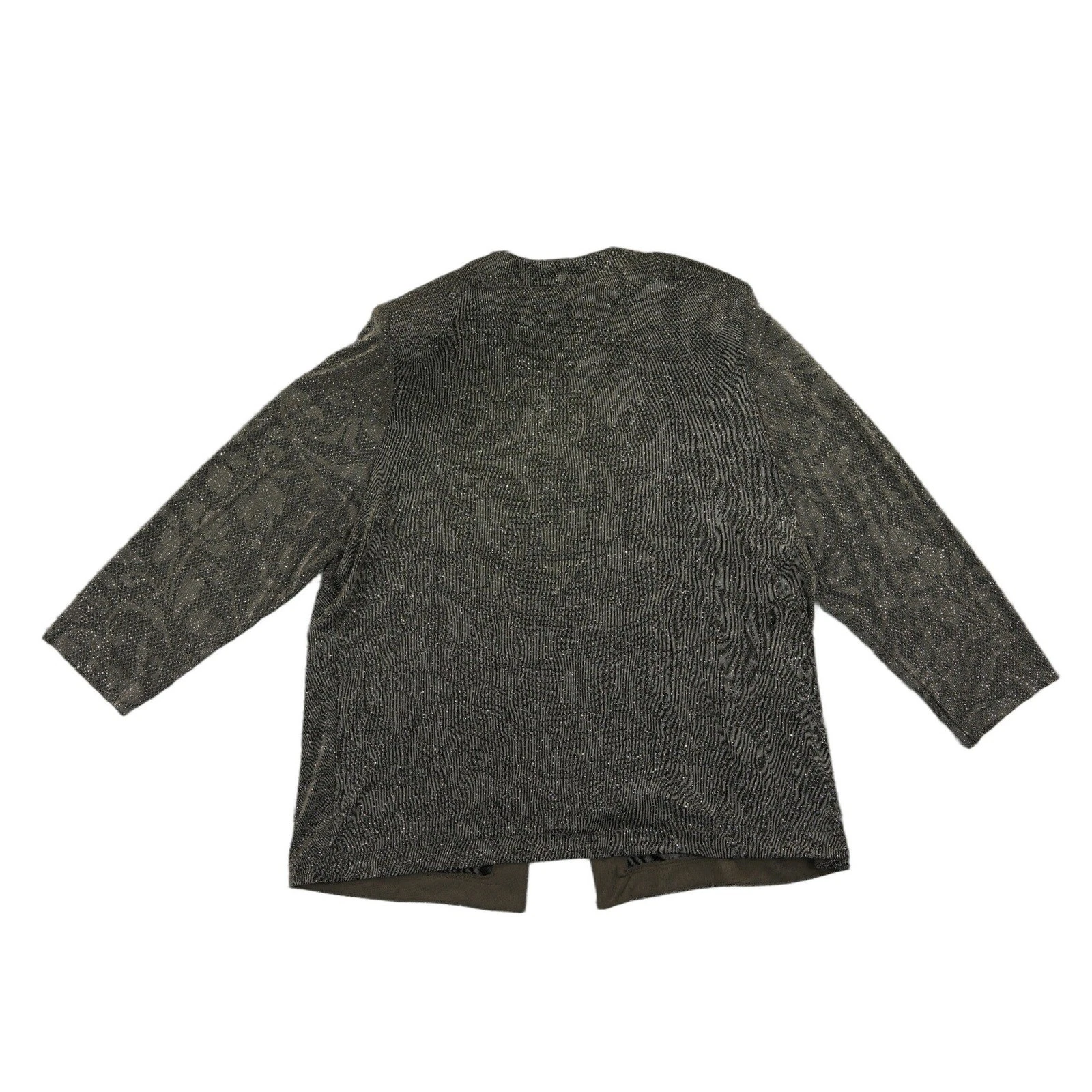 Alex Evenings Open Jacket Women's Size 20W Black Silver Metallic Knit Blazer Top - Image 3