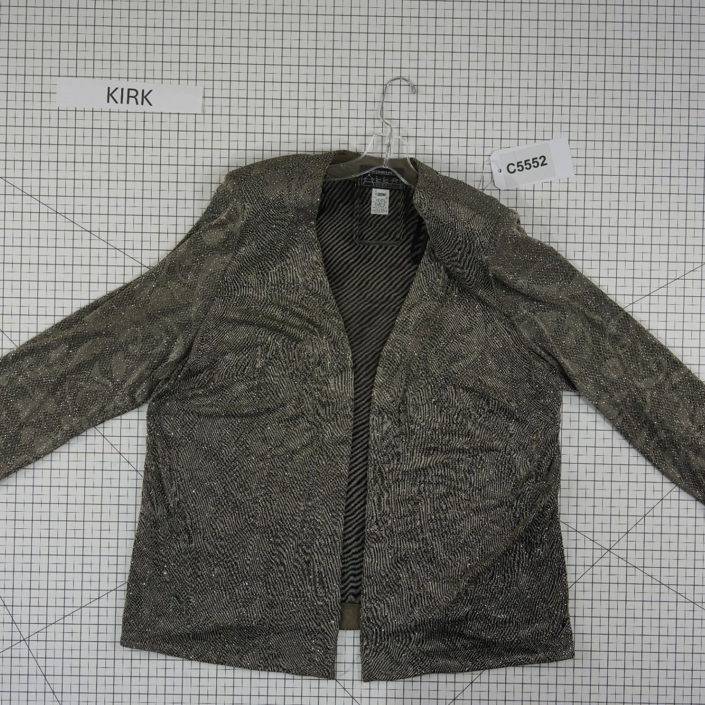 Alex Evenings Open Jacket Women's Size 20W Black Silver Metallic Knit Blazer Top - Image 7
