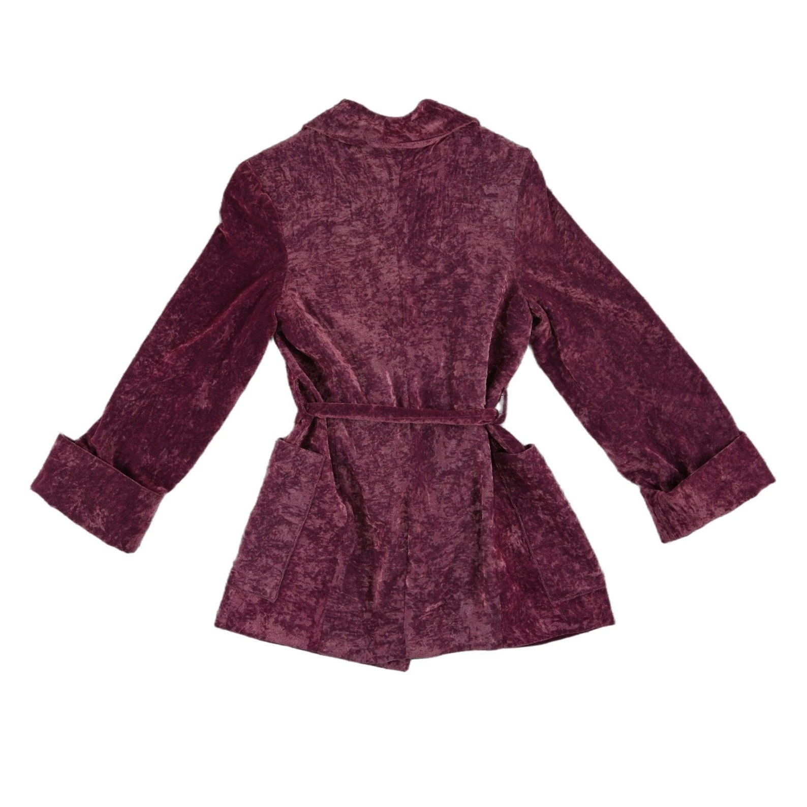 NWT Topshop Wrap Blazer Women's Size US 2 Crushed Velvet Belted Smoking Jacket - Image 3