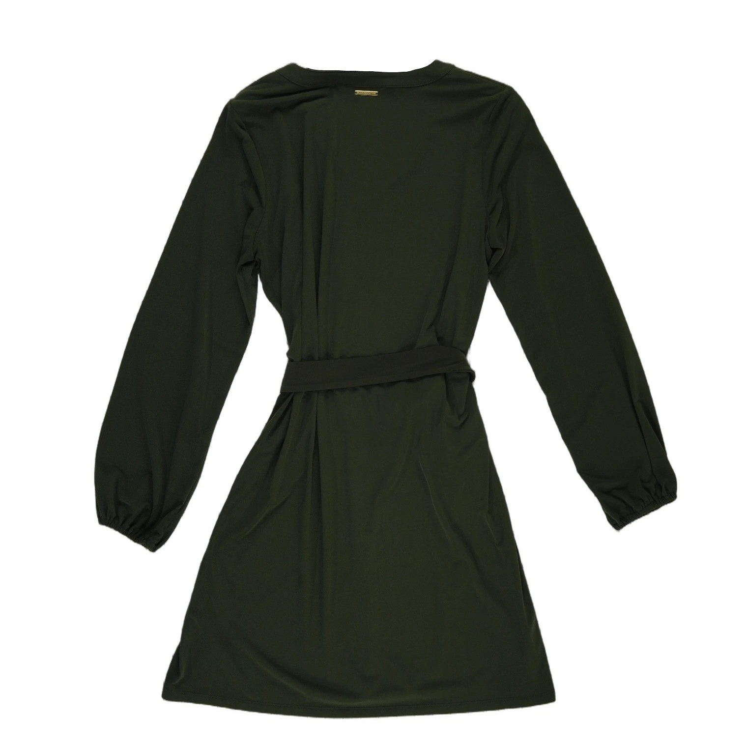 NEW Michael Kors Dress Women's Size Large Olive Green Half Zip Tie Waist L/S - Image 3