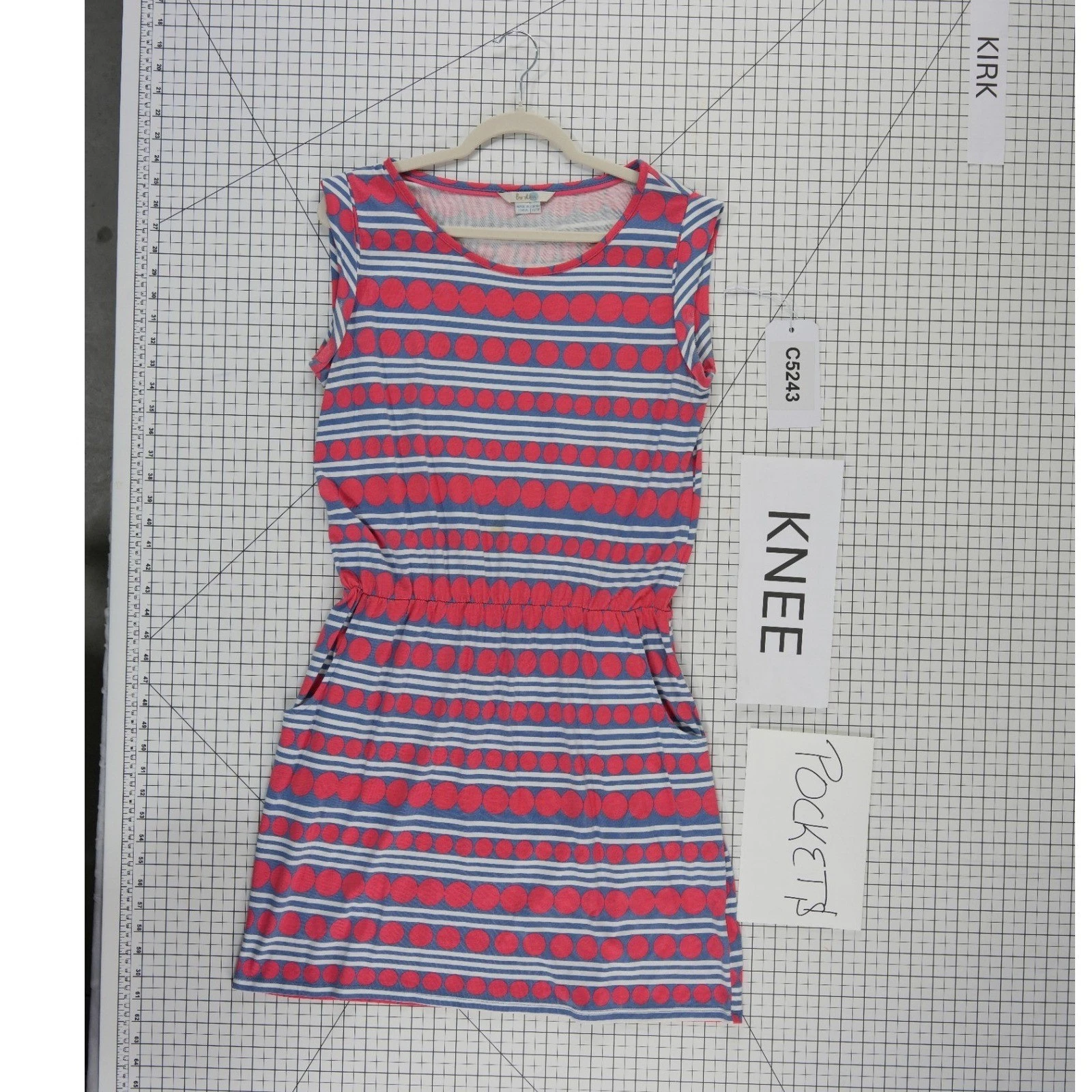 Boden Dress Women's 10P Petite Red Blue Polka Dot Striped Pockets - Image 7