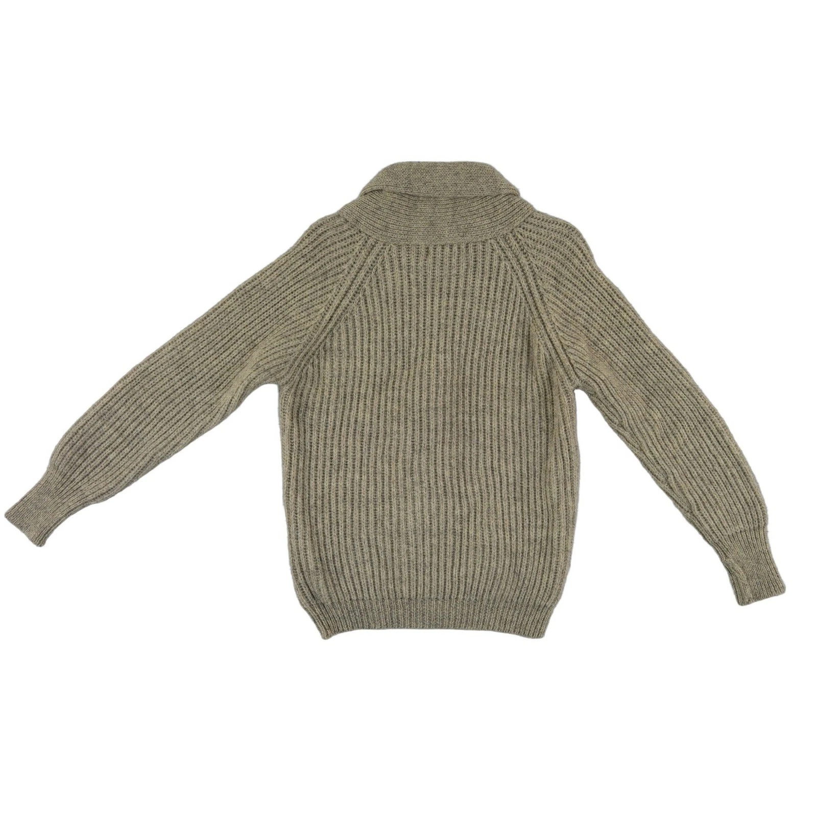 James Charlotte Cardigan Sweater Women's Size 32 US XS Oatmeal Wool Shawl Collar - Image 3