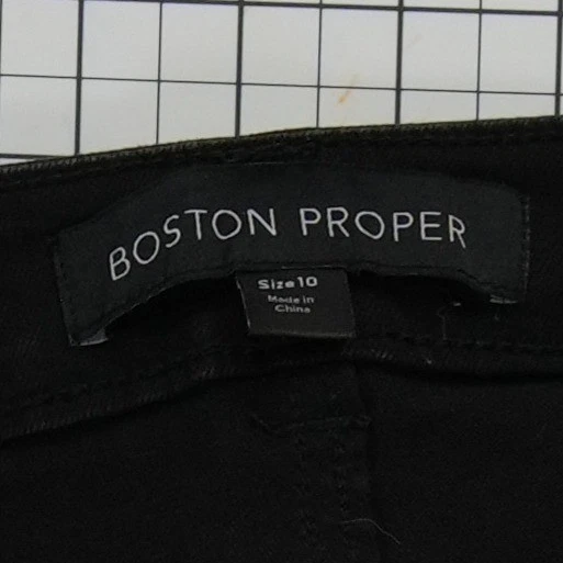 Boston Proper Jeans Women's Size 10 Black Rhinestone Crystal Trim Wide Leg Y2K - Image 3