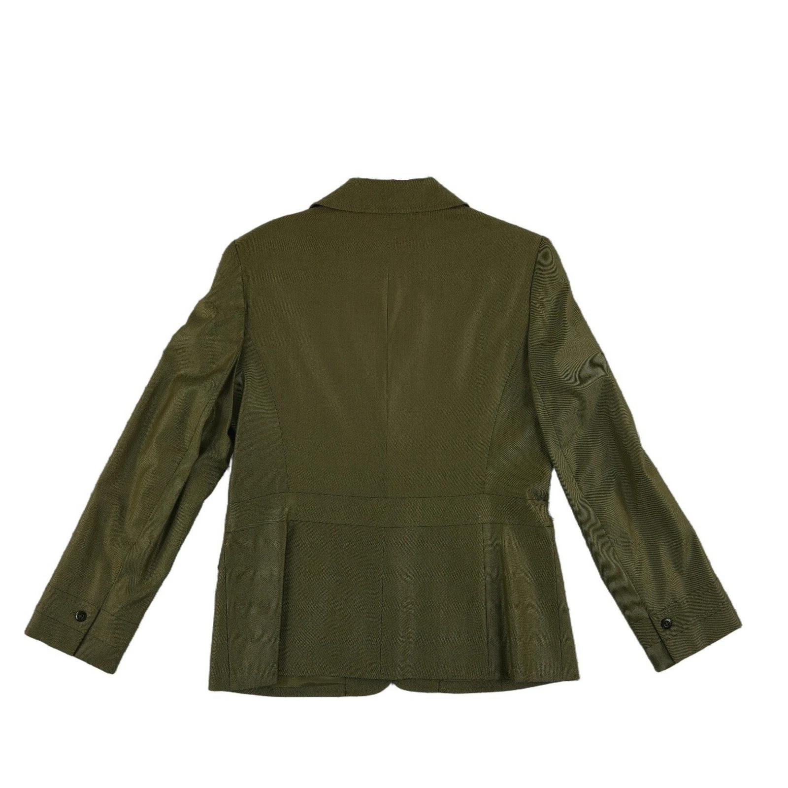 Ellen Tracy Wool Silk Blazer Women's Size 12 Olive Green Single Button Jacket - Image 3