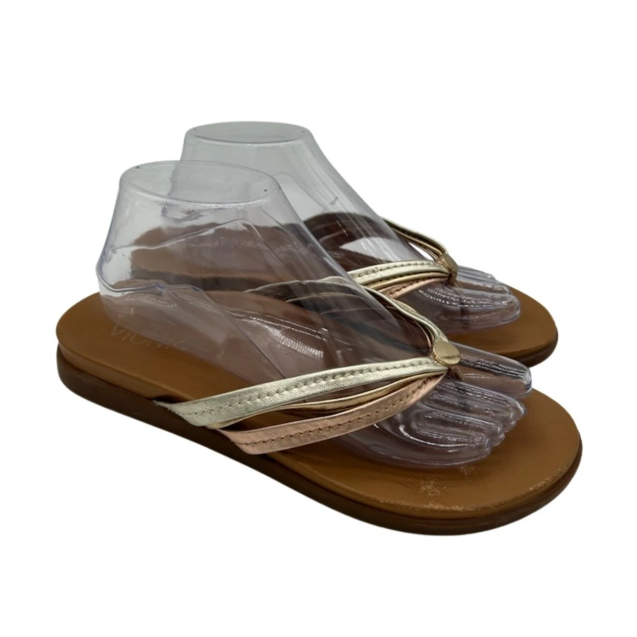 Vionic Sandals Women's Size 8.5 M Gold Rose Bronze Tri Tone Orthotic Thong Shoes - Image 2