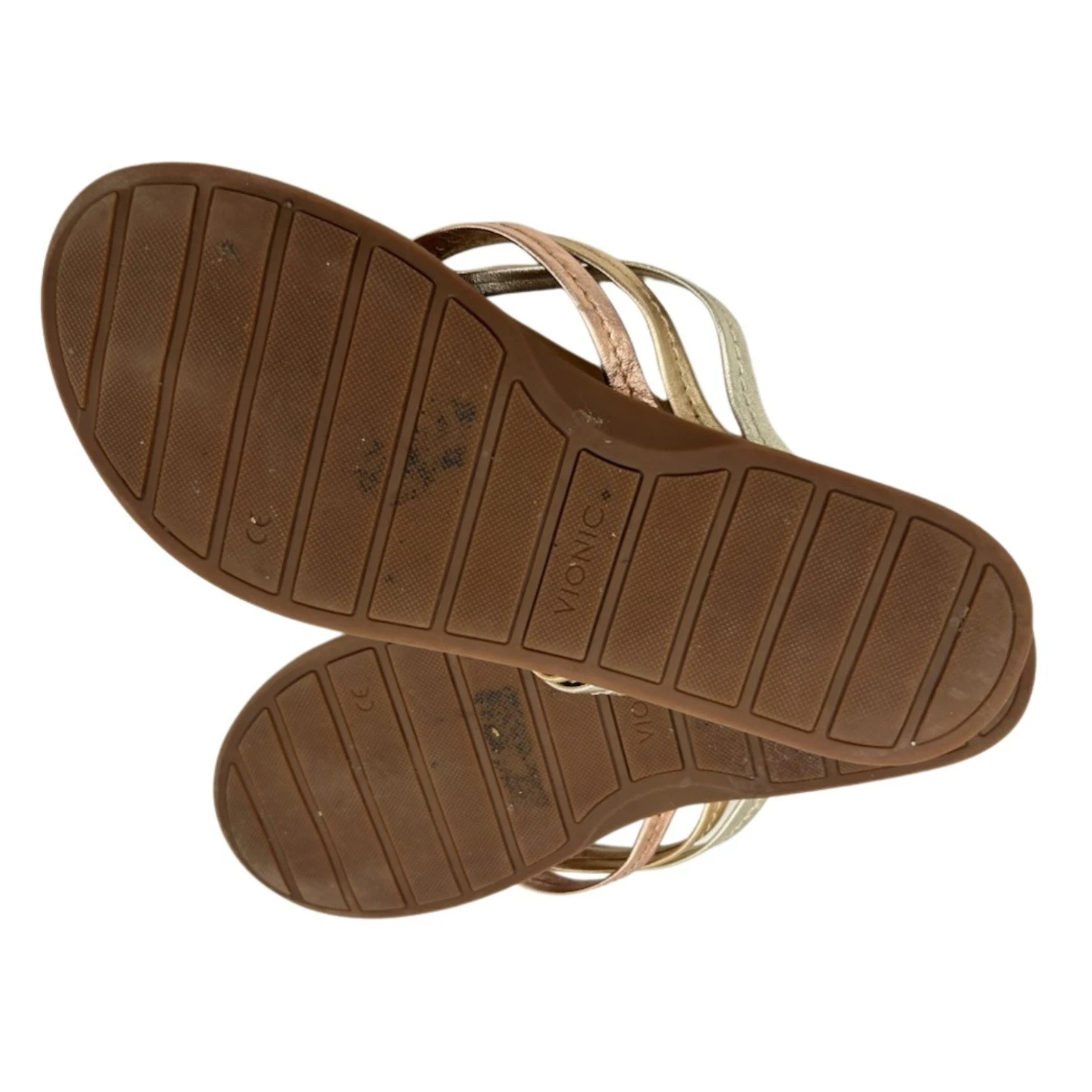Vionic Sandals Women's Size 8.5 M Gold Rose Bronze Tri Tone Orthotic Thong Shoes - Image 4