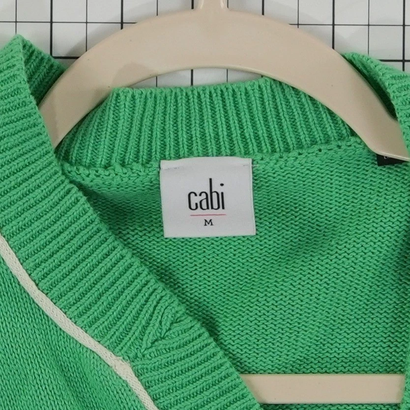 Cabi Cardigan Sweater Womens Size Medium Green Jewel Button Cropped Jewel Button - Image 4