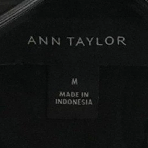 Ann Taylor Tweed Blazer Womens Size Medium Black Double Breasted Jacket Metallic - Image 4