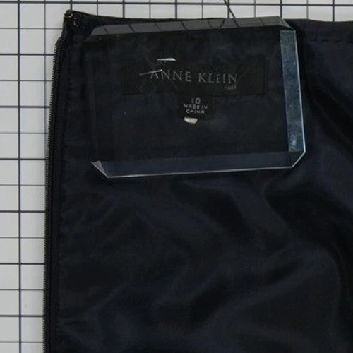 Anne Klein Sheath Dress Women's Size 10 Black Wool Blend Square Neck Lined LBD - Image 4